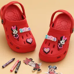 Disney By Yellow Bee Girls Minnie Mouse Clogs With Star & Gem Charms-55