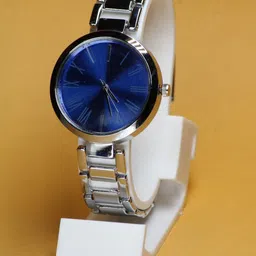 VIRAKTI Women Brass Patterned Dial & Bracelet Style Straps Analogue Watch C-15-BLUE-24.-16