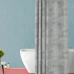 ArtzFolio Grey Geometric Printed Waterproof Shower Curtain-17