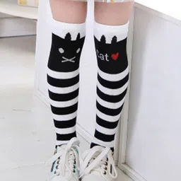 NESKA MODA Girls Striped Knee-Length Socks-40