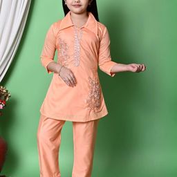 Jbegam Girls Embroidered Kurta & Trousers Clothing Set-image-95