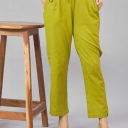 Suha Women Loose Fit Mid-Rise Cotton Trousers-picture-9