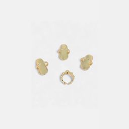 SOHI The Corroded-Checks Set Of 4 Gold-Plated Nail Finger Rings-picture-47