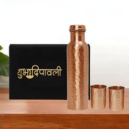 INTERNATIONAL GIFT Copper-Toned Set of 3 Copper Solid Water Bottle-16