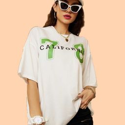 Christy World Women Typography Printed Round Neck Oversized T-shirt-picture-18