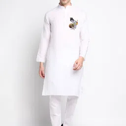PulseIQ Men Ethnic Motifs Printed Regular Kurta with Pyjamas-17