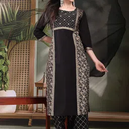 Sangria Women Floral Embroidered Kurta with Palazzo & Dupatta-image-80