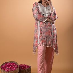 Mamicha Printed Pure Cotton V-Neck Tunic With Palazzo Co-Ords-image-49