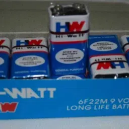 Hw Long Life Zinc Carbon Battery, Hi-watt, 9v (Set of 5) Electronic Components Electronic Hobby Kit-21