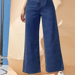 FERY LONDON Women Classic Mom Fit High-Rise Stretchable Cotton Denim Jeans-image-71