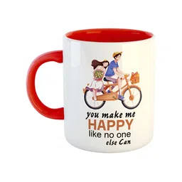 ARTBUG White & Red Printed Ceramic Glossy Finish Dishwasher & Microwave Safe Mugs 350 ml-image-68