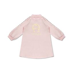 AIGNER Girls Brand Logo Printed High Neck A-Line Dress-image-72