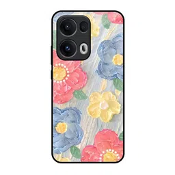 QRIOH Floral Canvas Glass Case for Oppo Reno13 Pro 5G Back Case Mobile Accessories-image-48