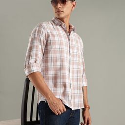 Guns & Sons Checked Spread Collar Slim Fit Long Sleeves Casual Shirt-image-23