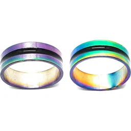Dynamic Retail Global Set of 2 Rings for Men & Women, Multicolor-Multicolor Alloy Ring ()-picture-50