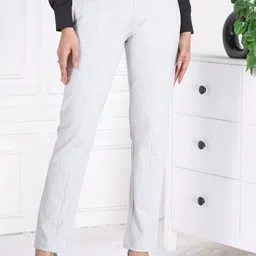 Mlada Women High Waist Stretchable Office Formal Trousers-image-92