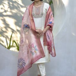 SHREE LAXMINARAYAN EXPORT Women Embroidered Regular Kurta with Trousers & With Dupatta-picture-3