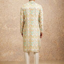 Twamev Men Printed Regular Mirror Work Kurta with Churidar image 4
