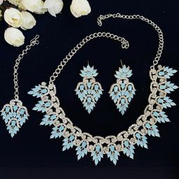 VATSALYA creation Alloy Turquoise Jewellery Set-image-58