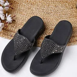 NATSHUZ Embellished T- Strap Heels-9