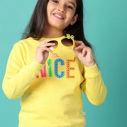 V-Mart Girls Typography Printed Round Neck Cotton Pullover Sweatshirt-picture-6