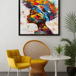 999Store Off White & Orange African Canvas Wall Art-image-36