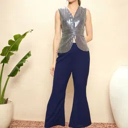 MOSTUNIQUE BY KASSUALLY Embellished Top With Trousers Co-Ords-image-13
