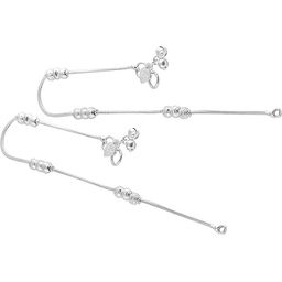 Heer Collection Silver-Plated Ghungroo Beaded Anklets-image-57