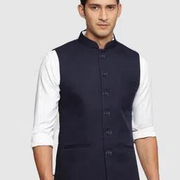 BAESD Mandarin Collar Satin Nehru Jacket-picture-3
