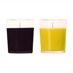 PEEPALCOMM Black & Yellow 2 Pieces Pillar Candle-22