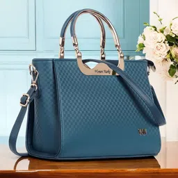 WOMEN MARKS Women Solid Structured Handheld Bag-4