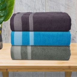 Aura Blue & Green 3 Printed Cotton 400 GSM Bath Towel-picture-16