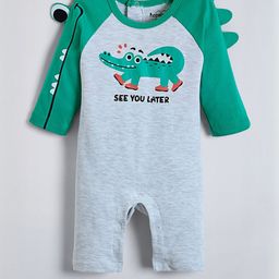 Hopscotch Boys Alligator Applique Cotton Printed Romper-picture-11