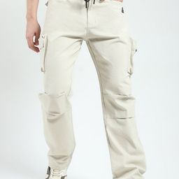 rock.it Men Straight Fit Mid-Rise Cargos Trousers-image-14