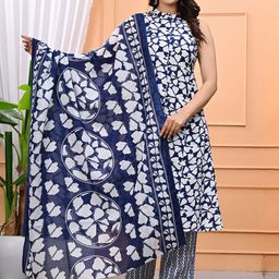 RAJPUTANA CAMISA Women Floral Printed Regular Pure Cotton Kurta with Palazzos & Dupatta-image-40