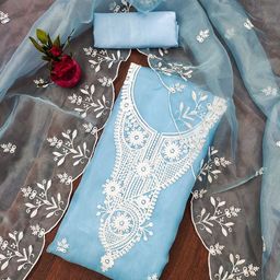Maroosh Embroidered Organza Unstitched Dress Material-image-2