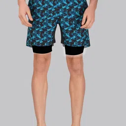 NEVER LOSE Men Camouflage Printed Running Sports Shorts D.LAYER2017BLUE-S-BLUE-picture-6