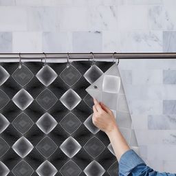 ArtzFolio White & Black Geometric Printed Waterproof Shower Curtain-image-87