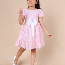 PINK MERMAID Print A-Line Dress-39