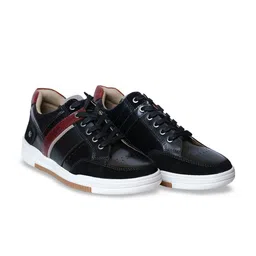 HX London Men Perforations Leather Round Toe Lace-up Sneakers-picture-12