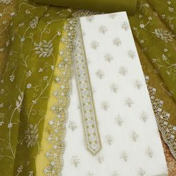 Soch Floral Embroidered Sequnnied Silk Chiffon Unstitched Dress Material-image-89