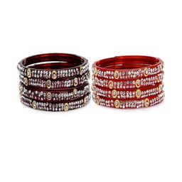 SOMIL Set of 8 Maroon Alloy Bangles-image-83