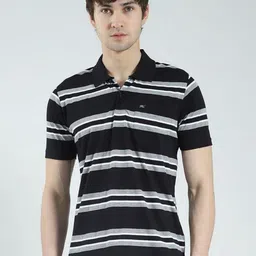 Monte Carlo Striped Polo Collar T-shirt-image-26