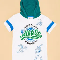 Pantaloons Junior Boys Graphic Printed Hood Cotton T-shirt-image-96