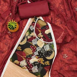 KALINI Embellished Unstitched Dress Material-image-95