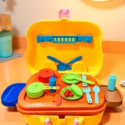 PLANET of Toys Kids Kitchen Set with Portable Wheel Briefcase-32