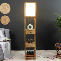 sapphire Natural Wood Floor Lamp With Shade Bulb Included E-27-picture-30