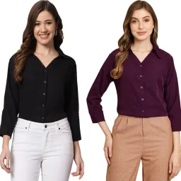 Women Regular Fit Solid Casual Shirt-image-69