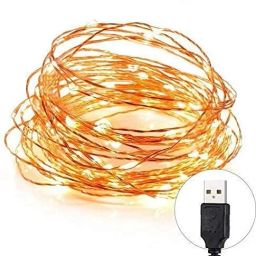 50 LEDs 5 m Yellow Steady String Rice Lights-5