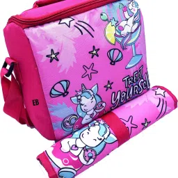 Exclusive Unicorn Print Insulated Tiffin Lunch Bags & Dinning Mat Meal Combo Waterproof Lunch Bag-image-11
